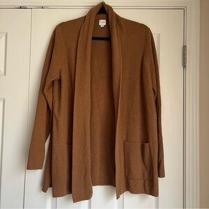 J.Crew Factory Tan Cotton Cardigan Sweater Size Large NWOT
